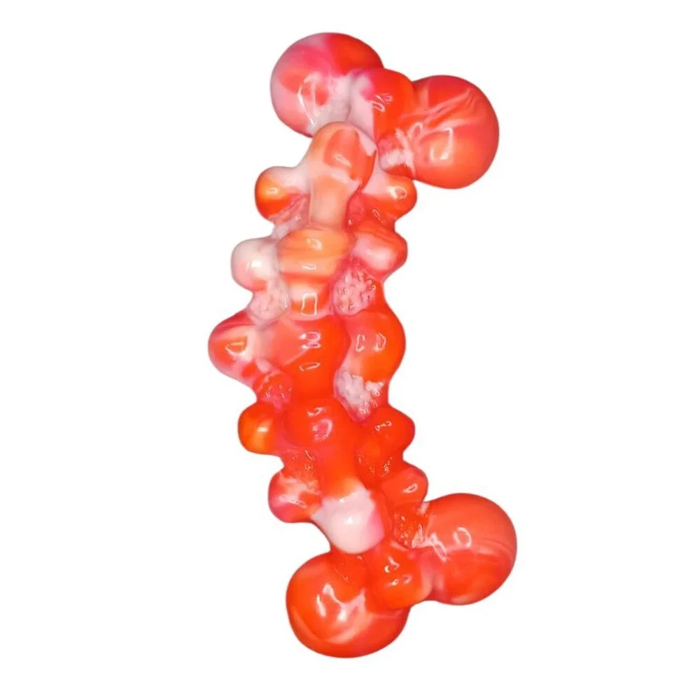 A dog chew toy, specifically one designed for dental health.